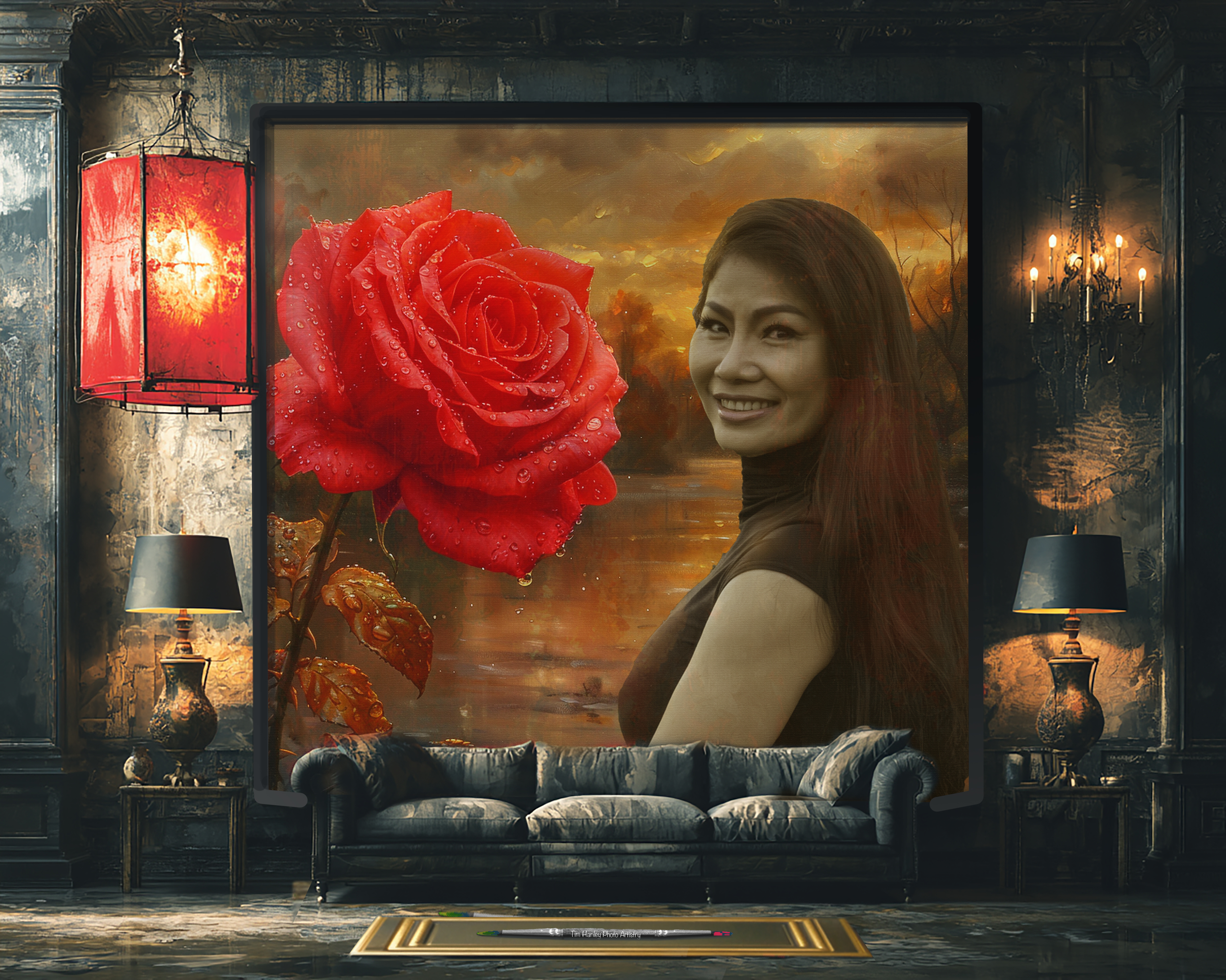 Story Portrait — Hana, painted on the wall of an admirer's home