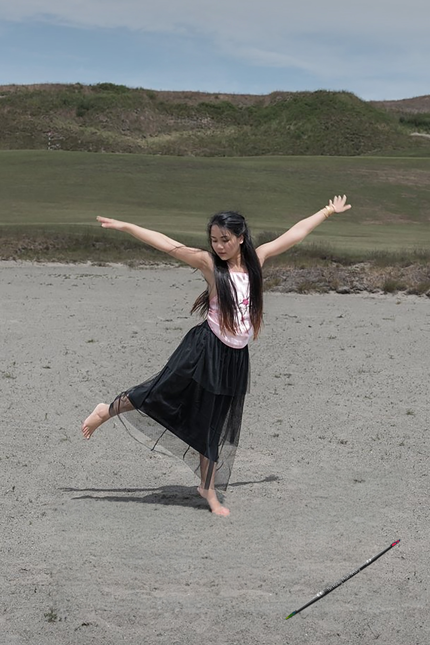 Original — Julie Dancing on Grey Beach